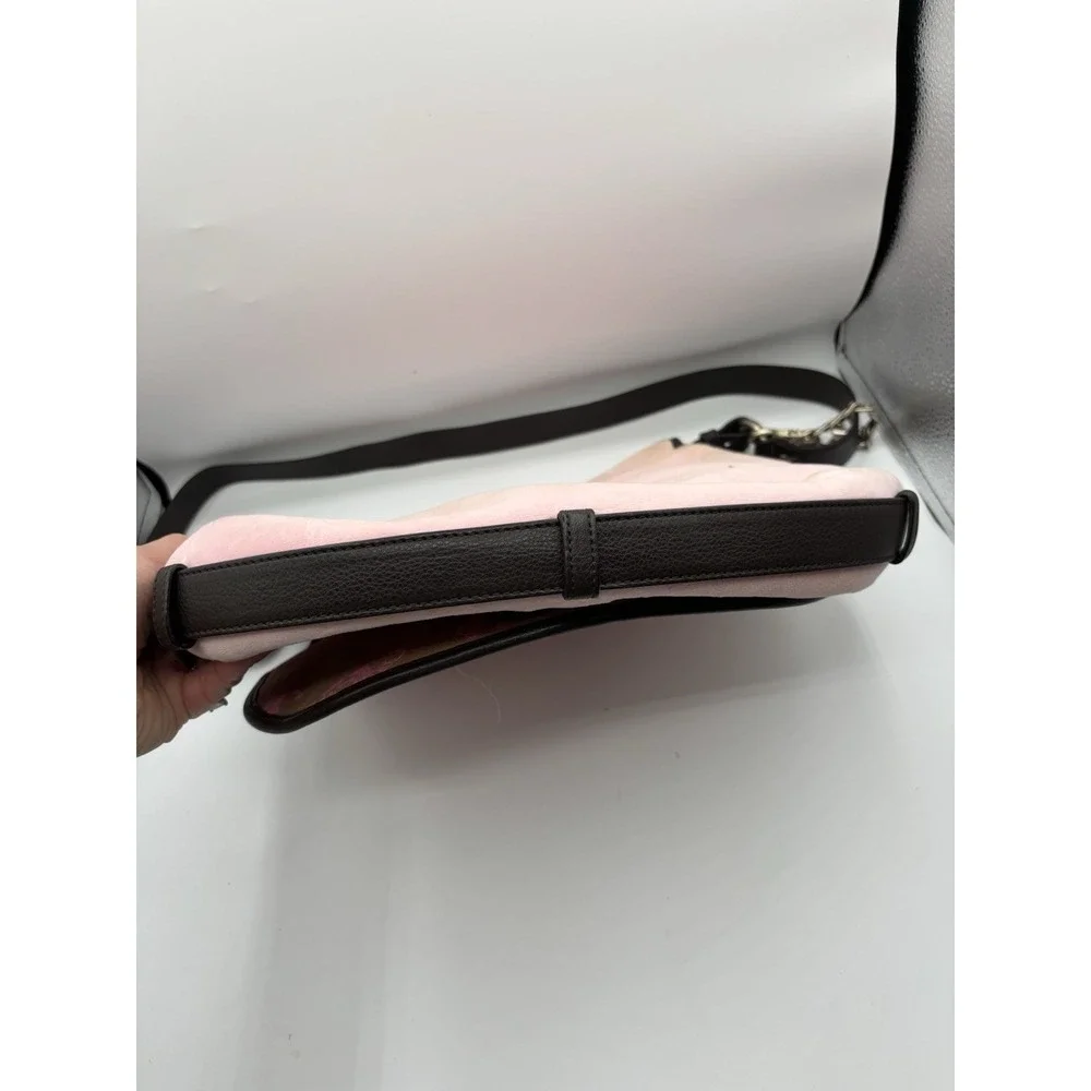 Juicy Couture Vintage Pink Messenger‎ Bag La Couture Velour Dangle Charm